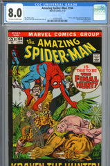 Amazing Spider-Man #104 CGC graded 8.0 Ka-Zar learns Spidey's secret identity - SOLD!