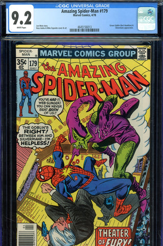 Amazing Spider-Man #179 CGC graded 9.2 Green Goblin cover and story