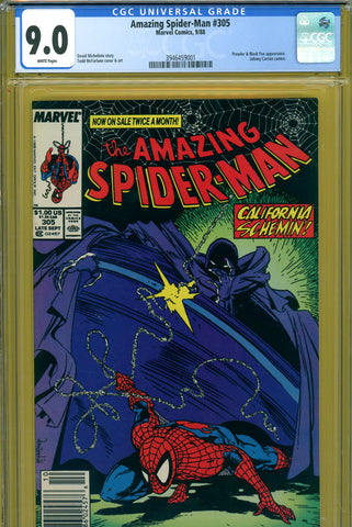 Amazing Spider-Man #305 CGC graded 9.0 Prowler & Black Fox appearance NEWSSTAND - SOLD!