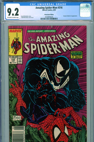 Amazing Spider-Man #316 CGC graded 9.2 NEWSSTAND EDITION - 1st FULL Venom cover - SOLD!