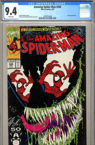 Amazing Spider-Man #346 CGC graded 9.4 Venom cover/story - SOLD!