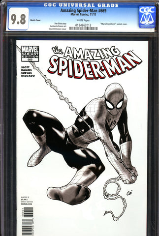 Amazing Spider-Man #669 CGC graded 9.8 Sketch Cover HIGHEST GRADED - SOLD!