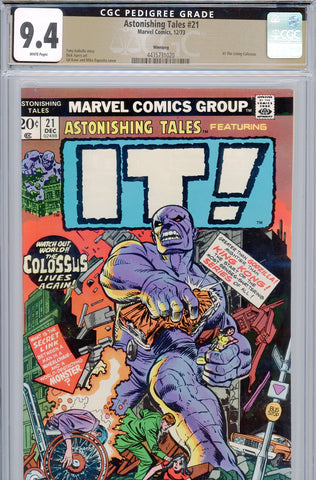 Astonishing Tales #21 CGC graded 9.4 second appearance of Living Colossus  PEDIGREE - SOLD!