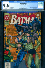 Batman #489 CGC graded 9.6 - Killer Croc and Bane appearance