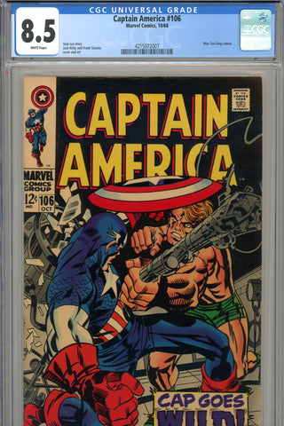 Captain America #106 CGC graded 8.5 Kirby/Giacoia cover/art - SOLD!