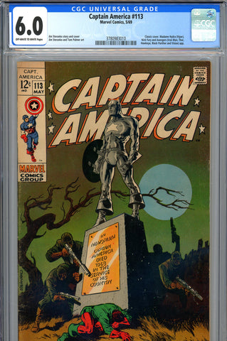 Captain America #113 CGC graded 6.0  classic cover  Steranko cover, story and art