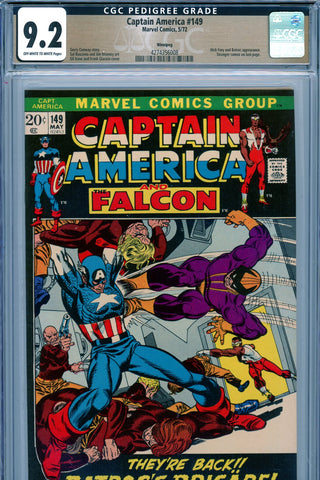 Captain America #149 CGC graded  9.2 PEDIGREE - Nick Fury/Batroc app.