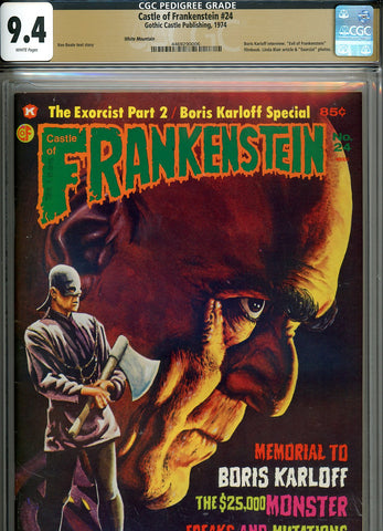 Castle Of Frankenstein #24 CGC graded 9.4 Linda Blair "Exorcist" photos  PEDIGREE