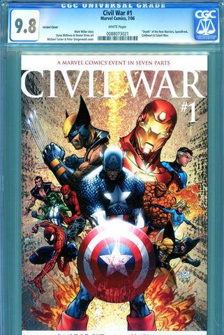 Civil War #1 CGC graded 9.8 VARIANT - "death" of New Warriors - SOLD!