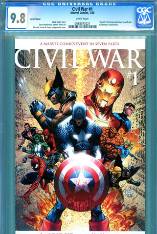 Civil War #1 CGC graded 9.8 VARIANT - "death" of New Warriors