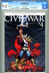 Civil War #4 CGC 9.8 - VARIANT COVER - "Thor" as a clone "death" of Goliath