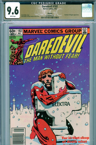 Daredevil #182 CGC graded  9.6  PEDIGREE - Frank Miller cover/story/art - SOLD!