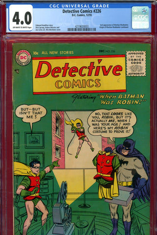 Detective Comics #226 CGC graded 4.0  second EVER Martian Manhunter