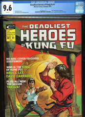 Deadliest Heroes of Kung Fu #1 CGC graded 9.6 - Bruce Lee pin-up and photos