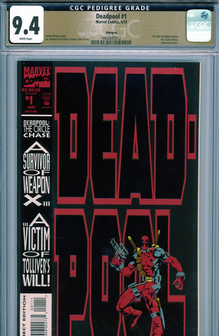 Deadpool #1 CGC 9.4  first solo Deadpool comic - 1993 PEDIGREE