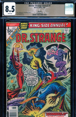 Doctor Strange Annual #1 CGC graded 8.5 - vs. Lectra, Empress of Phaseworld  PEDIGREE - SOLD!