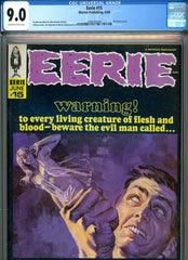 Eerie #15 CGC graded 9.0 -  Vic Prezio cover - Jones, Boyette, Mastroserio art