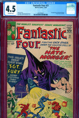Fantastic Four #21 CGC graded 4.5 - first Sgt. Fury crossover