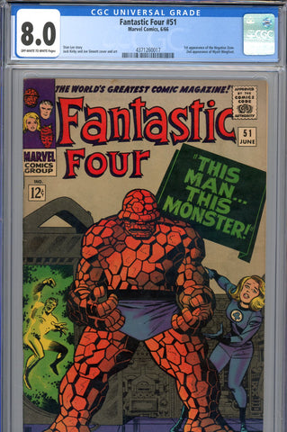 Fantastic Four #051 CGC graded 8.0 - classic cover - 1st Negative Zone - SOLD!