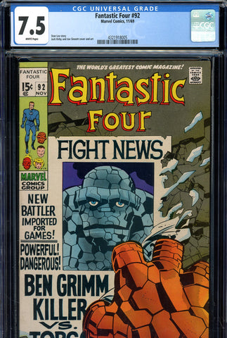 Fantastic Four #92 CGC graded 7.5 - first appearance of Napoleon Robberson