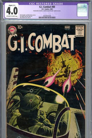 G.I. Combat #80 CGC graded 4.0 - grey tone cover - Russ Heath cover