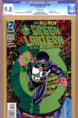 Green Lantern v3 #51 CGC graded 9.8  HIGHEST GRADED new costume - SOLD!