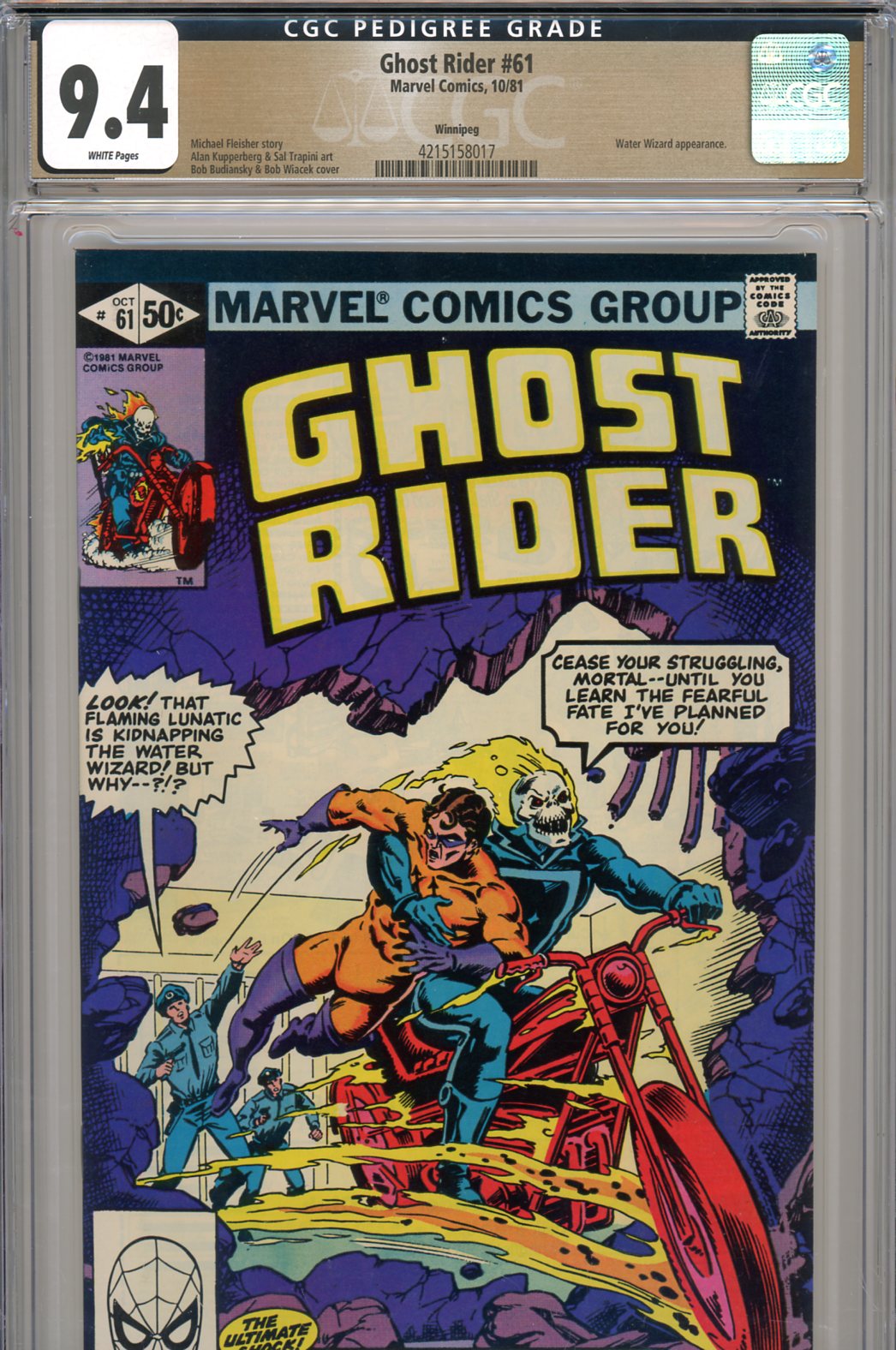 Graded Ghost Rider Cedar Chest Comics - Ghost Rider #61 CGC graded 9.4 PEDIGREE - third ...