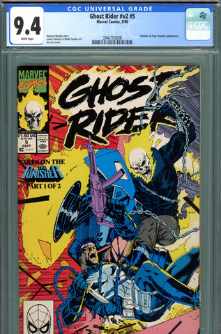 Ghost Rider #v2 #5 CGC graded 9.4 Punisher appearance SECOND PRINTING
