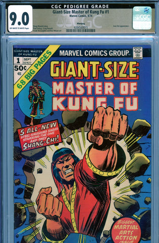 Giant-Size Master of Kung Fu #1 CGC graded 9.0 - Iron Fist appearance  PEDIGREE - SOLD!