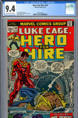 Hero For Hire #10 CGC graded 9.4 - first FULL appearance of Mr. Death