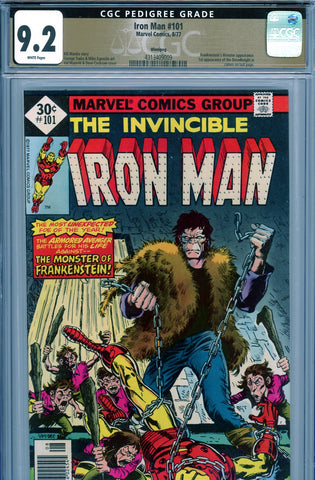 Iron Man #101 CGC graded 9.2 Frankenstein's monster cover/story PEDIGREE - SOLD!