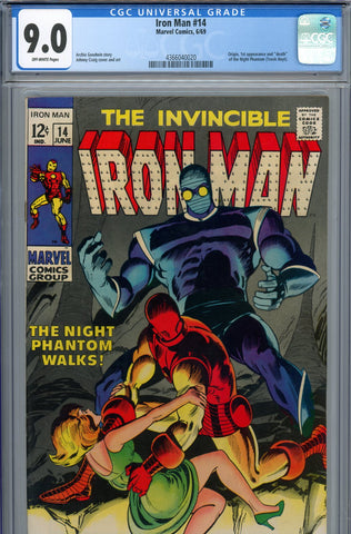 Iron Man #014 CGC graded 9.0 - origin/1st app./death of the Night Phantom - SOLD!