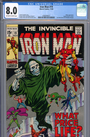 Iron Man #019 CGC graded 8.0 - skeleton cover - SOLD!