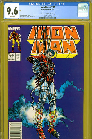 Iron Man #232 CGC graded 9.6 - NEWSSTAND EDITION - PEDIGREE