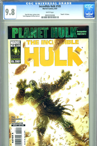 Incredible Hulk #105 CGC graded 9.8  death of Caiera  Ladronn cover HIGHEST GRADED