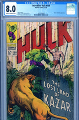 Incredible Hulk #109 CGC graded 8.0 - Ka-Zar and Zabu cover/story