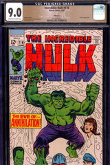 Incredible Hulk #116 CGC graded 9.0 Leader cover & story PEDIGREE
