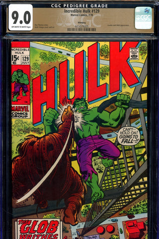 Incredible Hulk #129 CGC graded 9.0 - Trimpe cover & art  PEDIGREE - SOLD!