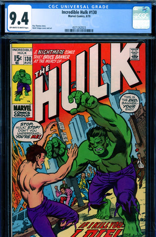 Incredible Hulk #130 CGC graded 9.4 Trimpe cover and art - SOLD!