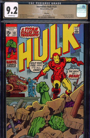 Incredible Hulk #131 CGC graded 9.2 first app. of Jim Wilson  PEDIGREE - SOLD!