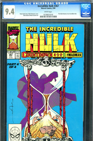 Incredible Hulk #367 CGC 9.4 - first Dale Keown art on Hulk  Walt Simonson cover