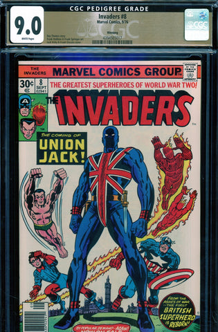 Invaders #08 CGC graded 9.0 - Union Jack joins  PEDIGREE - SOLD!
