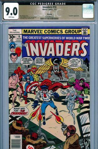 Invaders #14 CGC graded 9.0 Kirby/Sinnott cover PEDIGREE