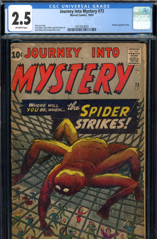 Journey Into Mystery #073 CGC graded 2.5 reverse prototype of Spidey's origin - SOLD!