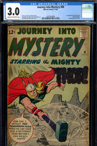 Journey Into Mystery #086 CGC graded 3.0 1st appearance of Zarrko