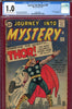 Journey Into Mystery #089 CGC graded 1.0 classic cover - origin of Thor retold - SOLD!