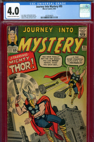 Journey Into Mystery #095 CGC graded 4.0 Thor vs. Thor cover/story