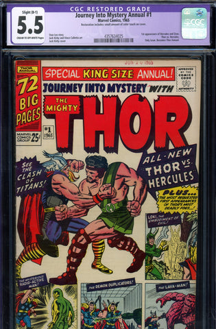 Journey Into Mystery Annual #01 CGC graded 5.5 - first Hercules and Zeus - SOLD!