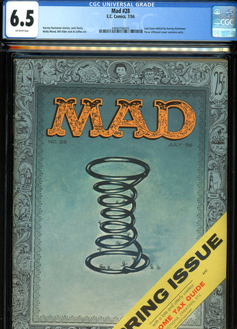 Mad #28 CGC graded 6.5 - last issue edited by Kurtzman  different cover versions exist - SOLD!