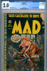 Mad #5 CGC graded 2.0 - WHITE PAGES Bill Elder "hanging" cover